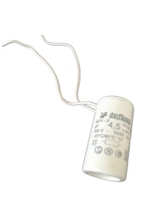 Italfarad capacitor mfp-f 4.5uf 250v 50h plastic case with 150mm leads